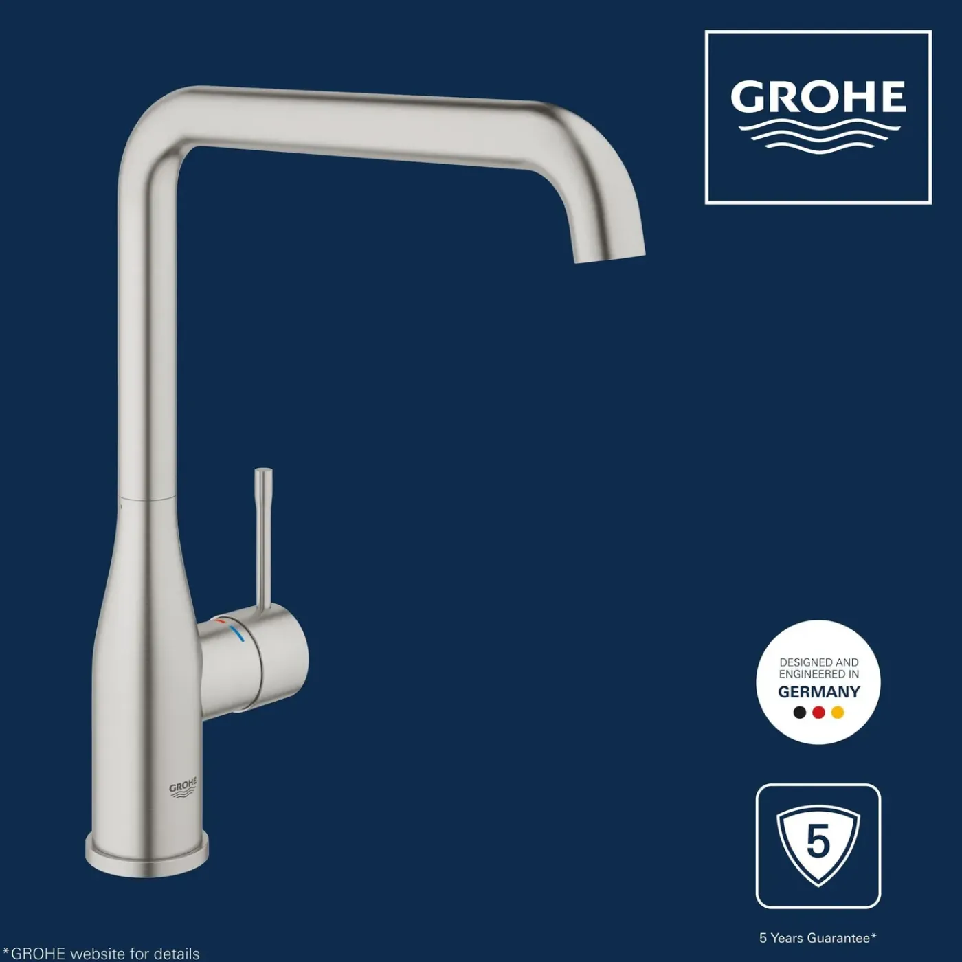 Grohe keukenmengkraan Essence supersteel mat