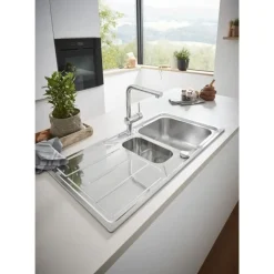 Grohe - Minta Keukenmengkraan - Uittrekbare Sproeier, Draaibare L-vormige Uitloop