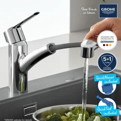 Grohe QuickFix Start Keukenmengkraan met uittrekbare handdouche Chroom