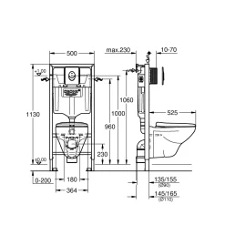 Grohe Solido Inbouwtoilet set met randloze toiletpot Geo - wit