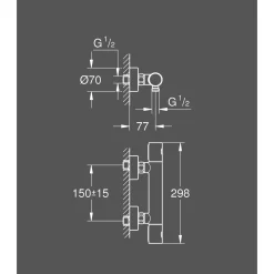 Grohe Thermostatische Douchekraan Grohtherm 1000 Cosmopolitan M - Supersteel - 15 cm