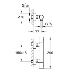 Grohe Thermostatische Douchekraan Start Alira - Chroom - 15 cm