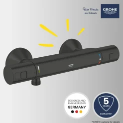 Grohe Thermostatische Douchekraan Precision Start - Mat Zwart - 15 cm