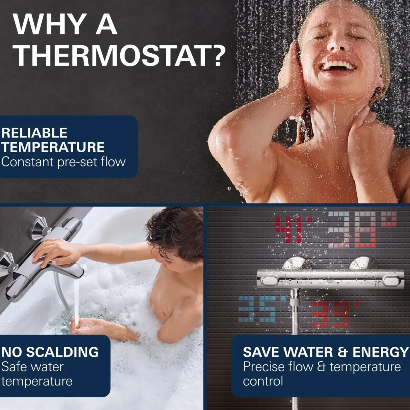 Grohe Thermostatische Douchekraan Precision Feel - CoolTouch - Chroom - 15 cm