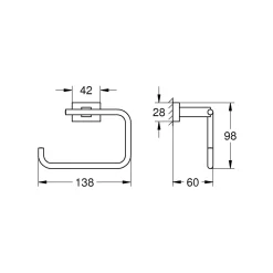 Grohe Toiletrolhouder Essentials Cube - Messing - Chroom