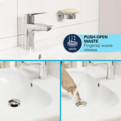 Grohe Wastafelmengkraan Start - EcoJoy - Push-open - Chroom - 19,8cm