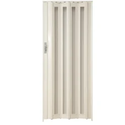 Grosfillex vouwdeur 'Larya' - PVC - wit - glans - met vensterlamellen - 205x84cm