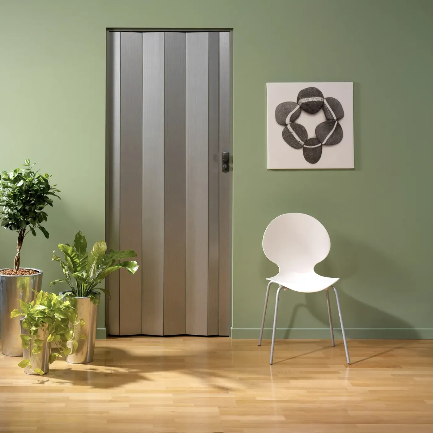 Grosfillex vouwdeur 'Spacy' - PVC - Alunimiun - 205x84cm