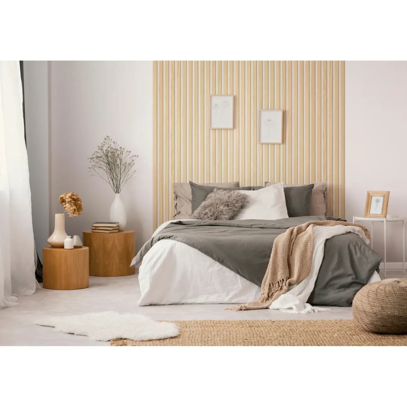 Grosfillex wandpaneel Linio - Element 3D effect - PVC - Bright Ash - 37,5x260cm