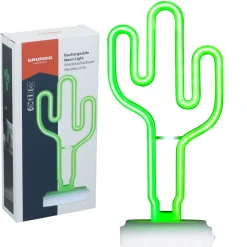 Grundig Tafellamp Oplaadbaar Neon Cactus Met 53 Led Lamp