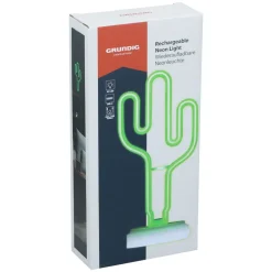 Grundig Tafellamp Oplaadbaar Neon Cactus Met 53 Led Lamp