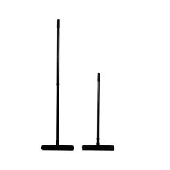 GS Quality Products GS Rubberen Bezem - Kappersbezem - Vloerwisser met Steel - 68-120 cm - Zwart