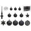 G. Wurm Kerstballen Pakket - 111-delig - Zwart - Kunststof