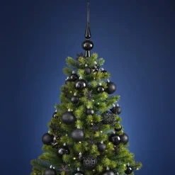 G. Wurm Kerstballen Pakket - 111-delig - Zwart - Kunststof