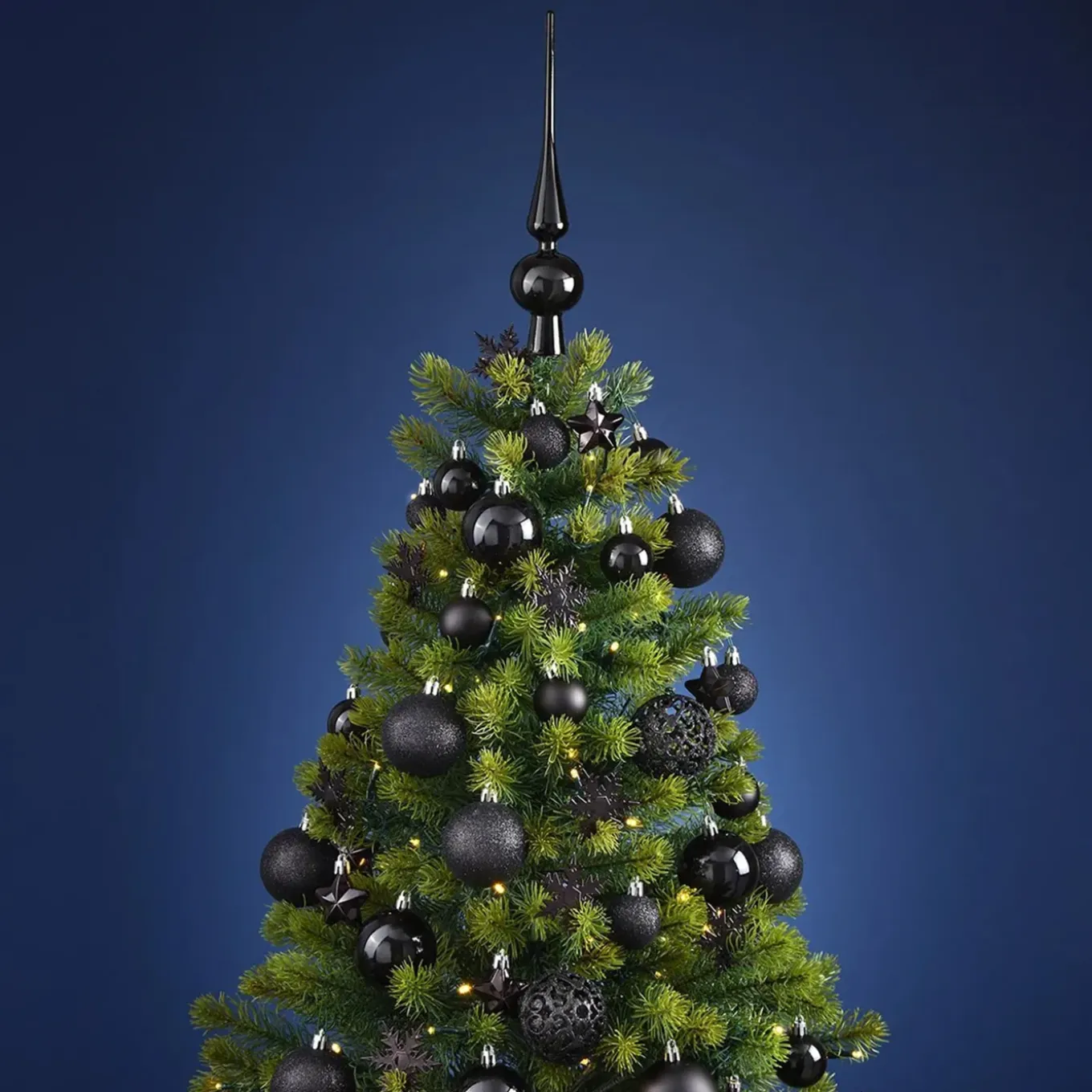 G. Wurm Kerstballen Pakket - 111-delig - Zwart - Kunststof
