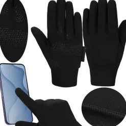 Handschoenen - Touch - Stretch - Zwart - Nylon - Unisex - Maat L