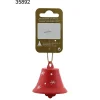 Overig Hangende Bel - Rood/Wit - Metaal - 5,5x5,5x5cm