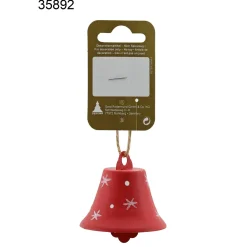 Overig Hangende Bel - Rood/Wit - Metaal - 5,5x5,5x5cm