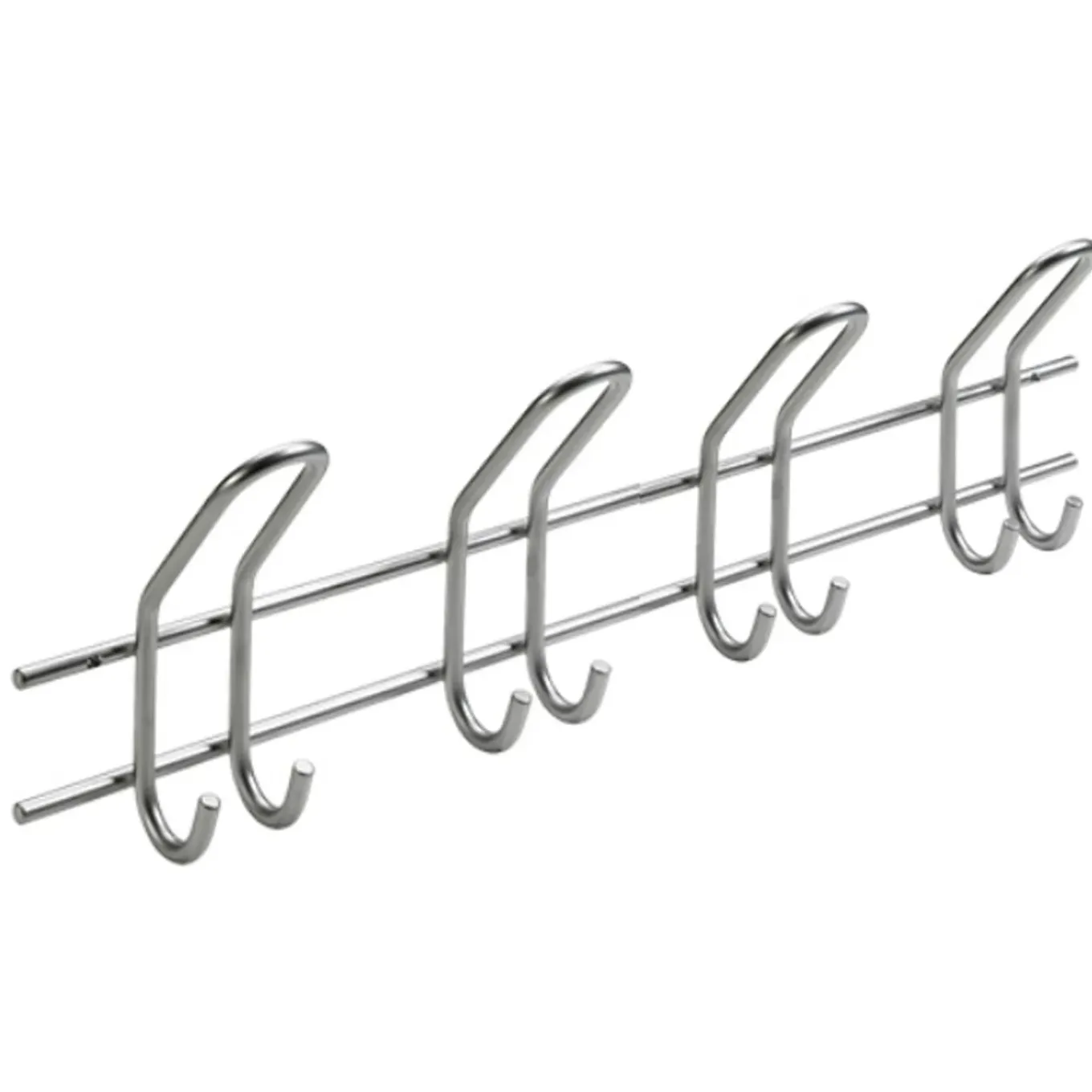 Hangstang 530x142mm 4 dubbele haken grijs