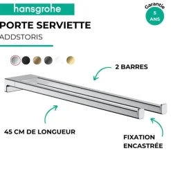 Hansgrohe Addstoris Dubbele Handdoekhouder 45 Cm Chroom