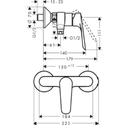 Hansgrohe douchekraan Logis E chroom