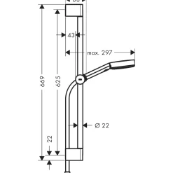 Hansgrohe doucheset Pulsify Select Relaxation 3 stralen zwart mat
