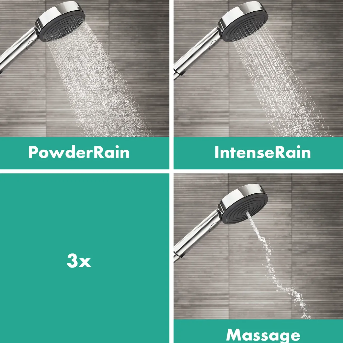 Hansgrohe doucheset Pulsify Select Relaxation 3 stralen chroom