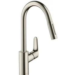 Hansgrohe Focus M41 Eengreeps Keukenmengkraan - 240 Met Uittrekbare Vuistdouche - 2 Straalsoorten