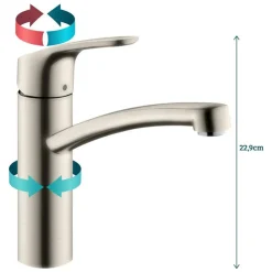 Hansgrohe Focus M41 Eengreeps Keukenmengkraan - 160 - Rvs Look