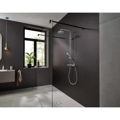 Hansgrohe Regendouche Vernis Blend - Met Thermostatische Kraan - Chroom - Rond - Met Handdouche - 15cm hartafstand - 2-straals - Waterbesparend