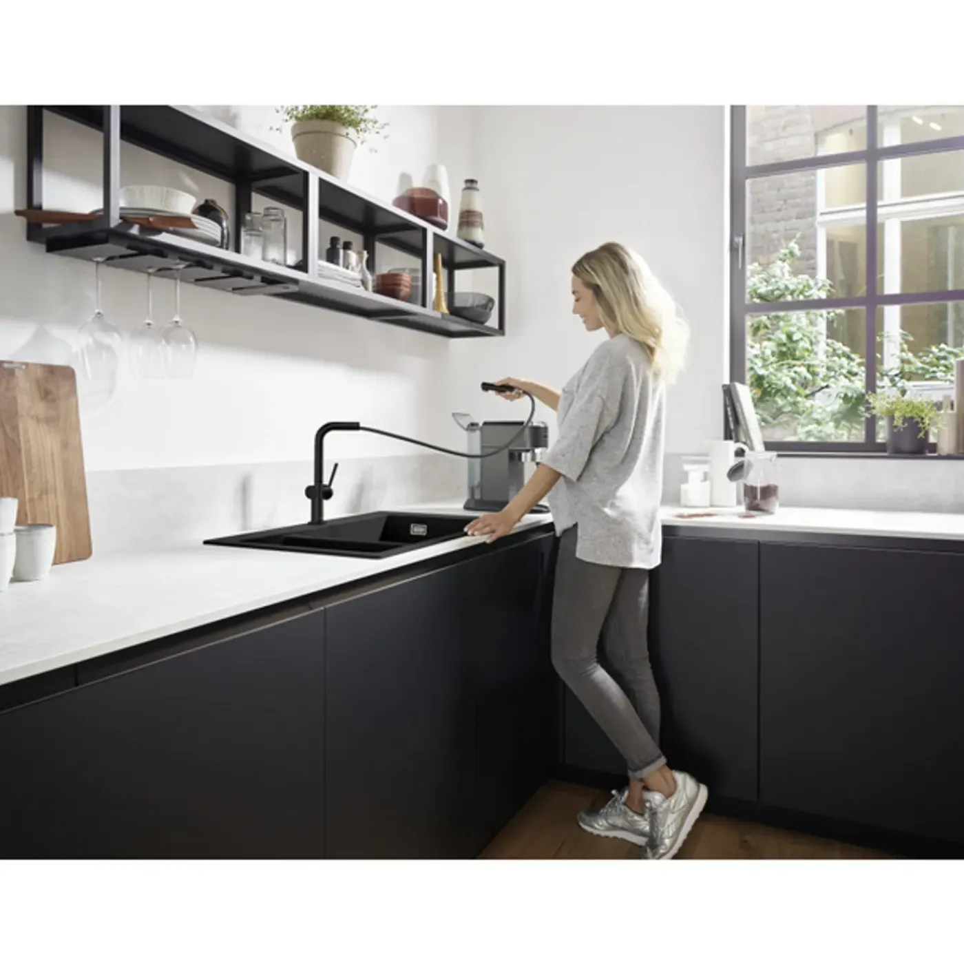 Hansgrohe Talis M54 - 1 Greeps Keukenmkr - 270 Met Uittrekbare Uitloop - Mat Zwart