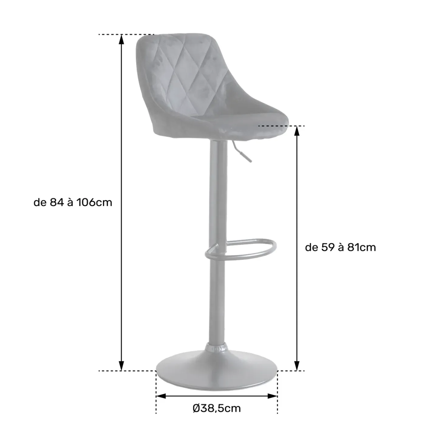 Happy Garden Barkruk Robin Zwart Fluweel Set Van 2