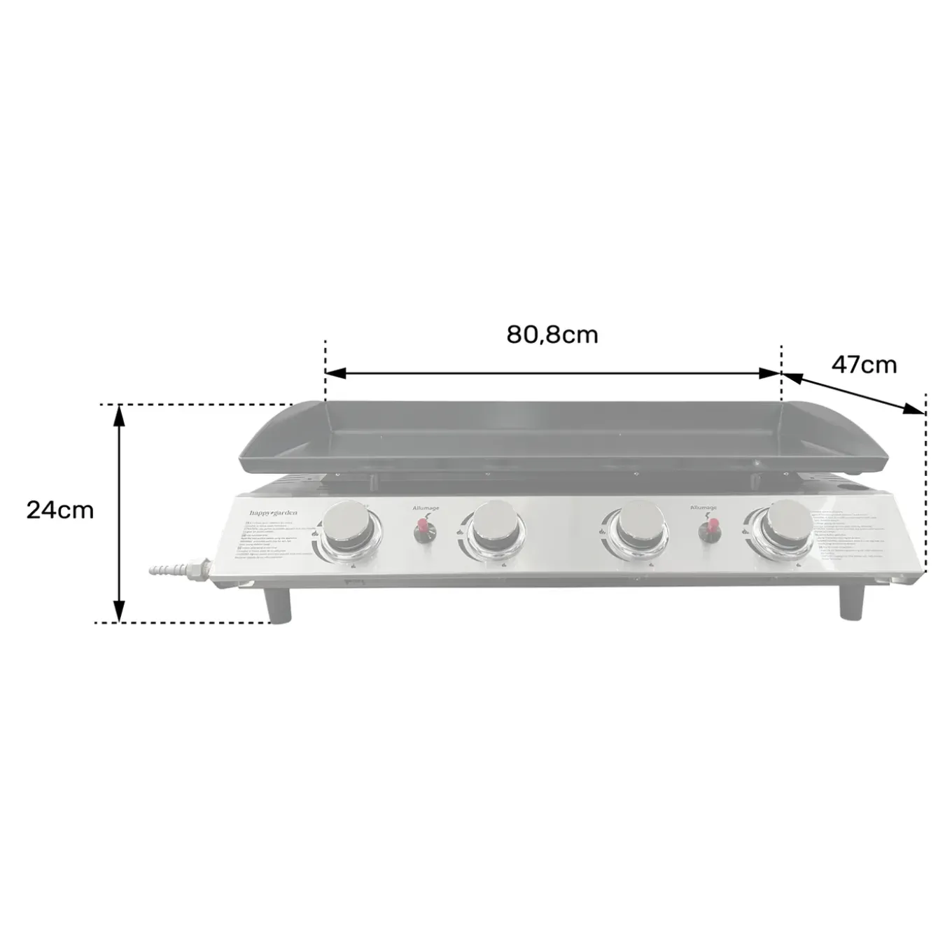 Happy Garden Gas Bakplaat Valencia 4 Branders 10kw