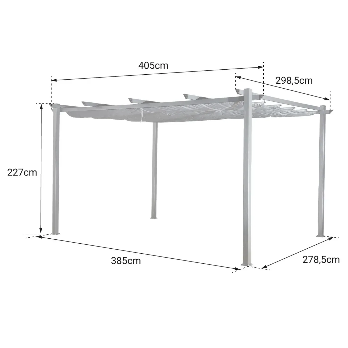 Happy Garden Pergola Cassis Grijs 405/298.5/227 Cm