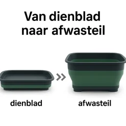 HEM Afwas Set - Afwasbak 8l - Bamboe Afwasborstel - Groene Afdruipmat