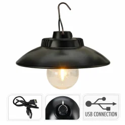 HEM Camping Hanglamp Oplaadbaar Usb-c – Led Sfeerlamp Met Haak – 2 Standen Warm Licht