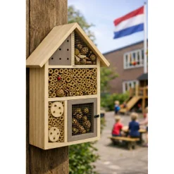 HEM Insectenhotel Hout 37 Cm Grijs – Bijenhotel & Insectenhuis – Grenenhout