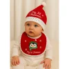 HEM Kerstmuts & Slabbetje Baby Kerstset Pinguïn Rood/wit