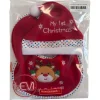 Hem Kerstmuts & Slabbetje Baby Kerstset Rendier Gezicht Rood/wit