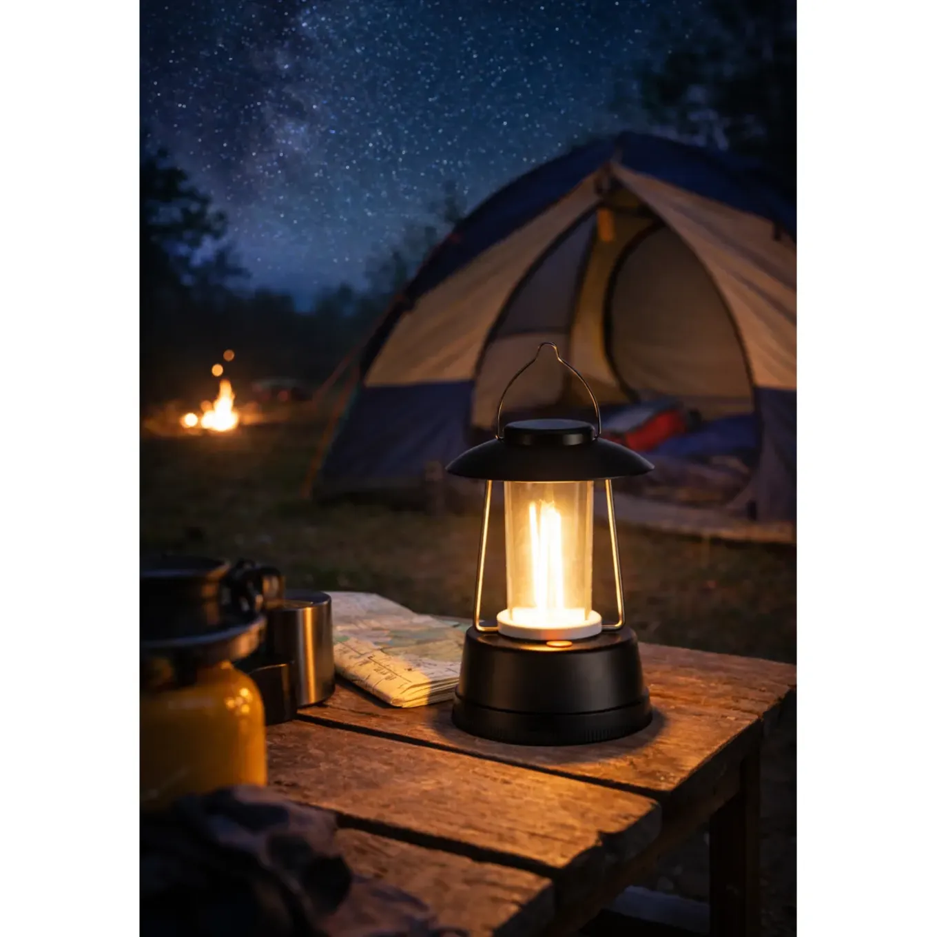 Hem Led Campinglamp Met Ophanghaak – Werkt Op Aaa