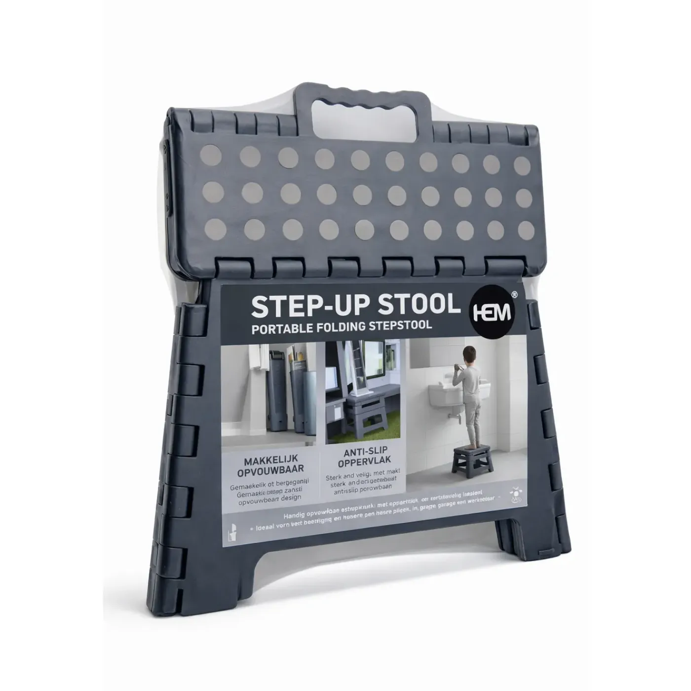 HEM Opvouwbare Opstapkruk – Inklapbaar Krukje 29x22x22 Cm – Draagvermogen Tot 130 Kg