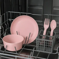 Hem Serviesset 24-delig - Picknickset Voor Camping Roze - Bestekset