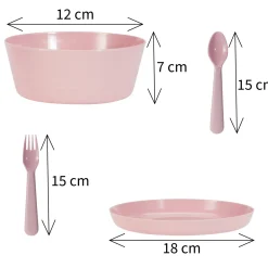 Hem Serviesset 24-delig - Picknickset Voor Camping Roze - Bestekset