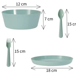 HEM Serviesset 24-delig - Picknickset Voor Camping Groen - Bestekset
