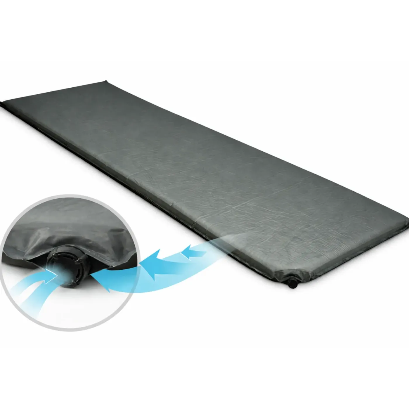 HEM Slaapmat Zelfopblazend 196x67 Cm - Grijs - Camping Luchtbed 1 Persoon