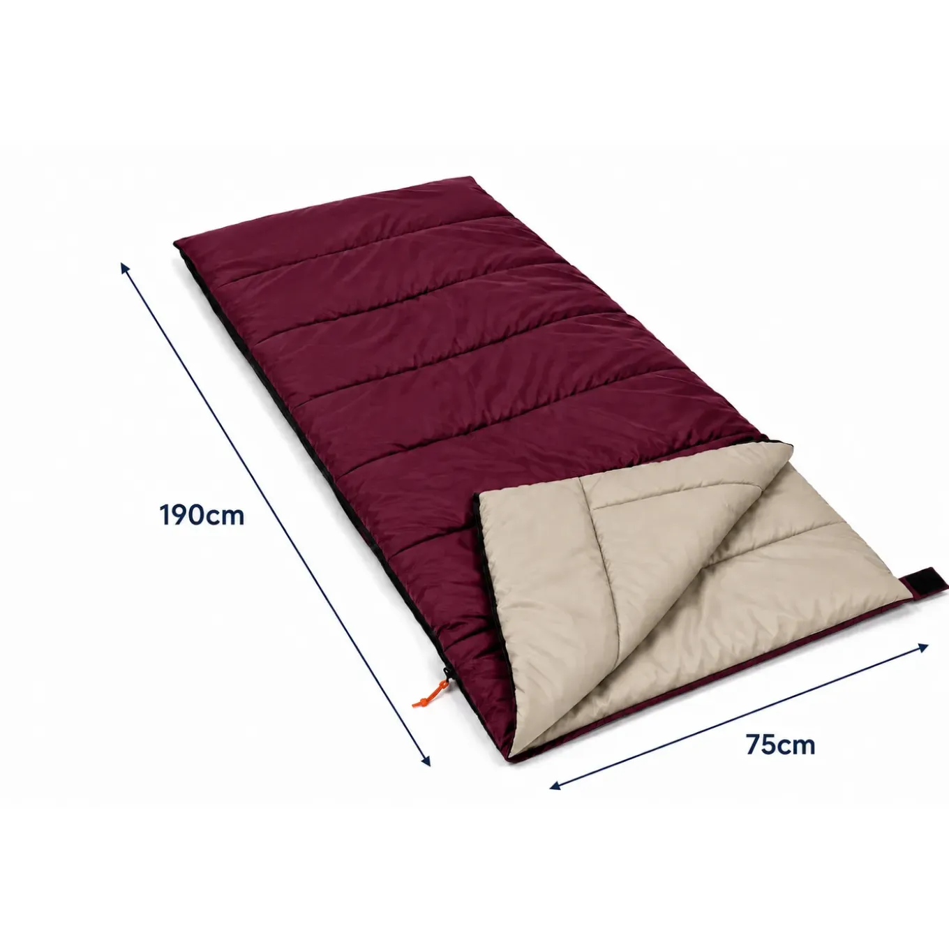 Hem Slaapzak Envelop - Zomer Slaapzak 190x75 Cm - Bordeauxrood