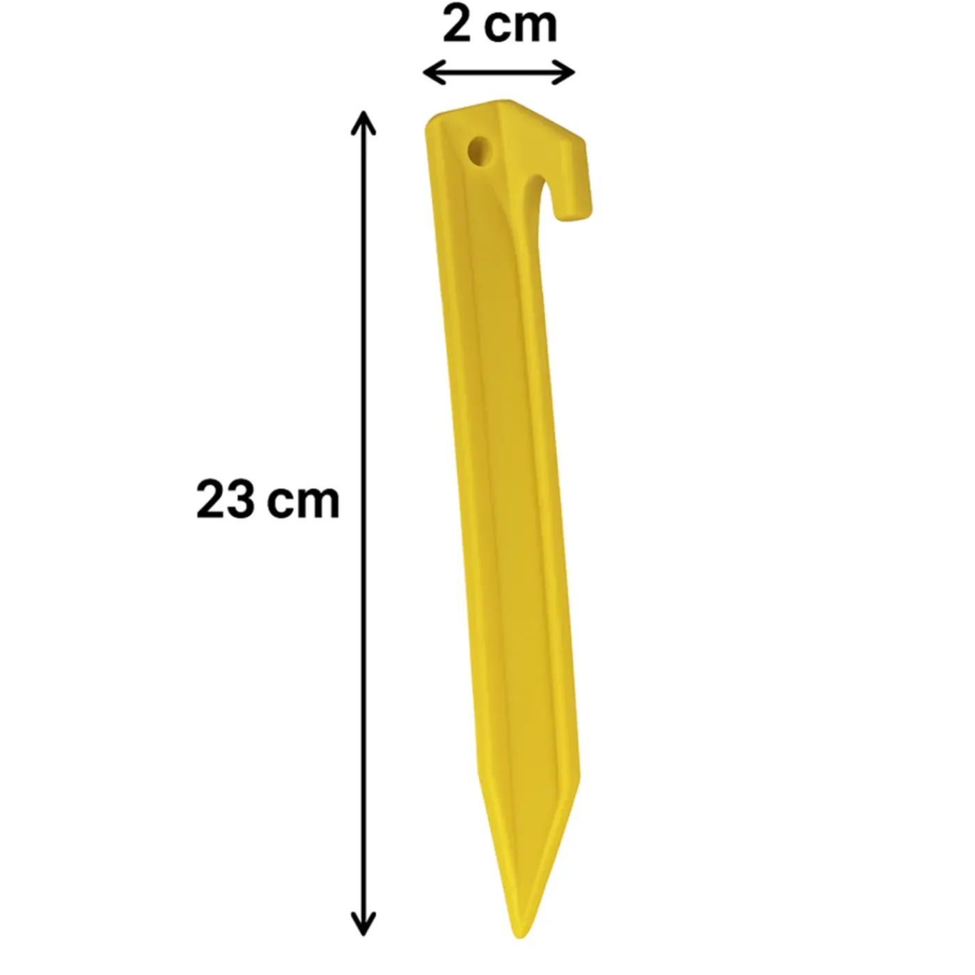 HEM Tentharingen Set Van 6 - Gele Abs Grondpennen 23 Cm Met V-punt Verwerk