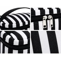 Hem Toilettas - Make-up Tas - Zwart Wit Gestreept