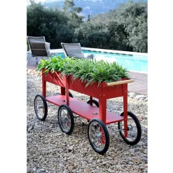 Herstera Garden Plantenbak Hg08937901 - Bloembak - 150 X 35 X 80 Cm - Rood