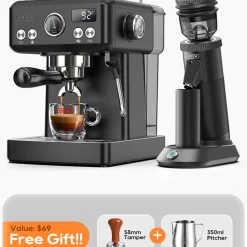 Hibrew - Koffiemachine - H10A - Halfautomatisch Verstelbare Temperatuur 20 Bar Zwart